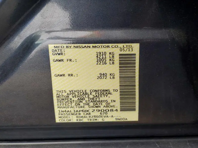2013 NISSAN ALTIMA 2.5  