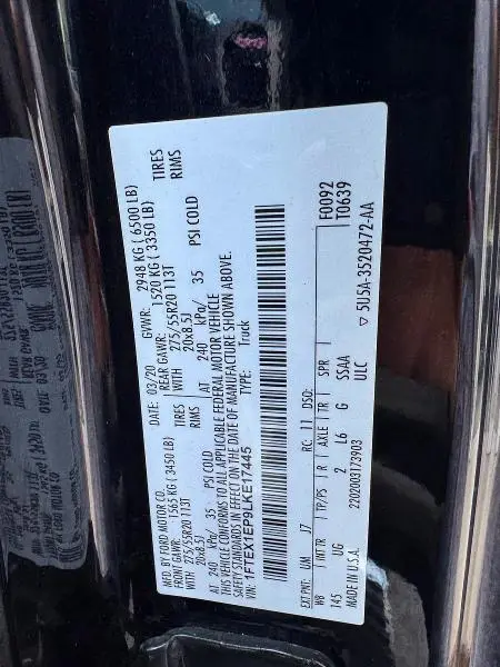 2020 FORD F150 SUPER CAB  