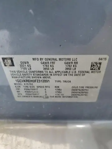 2015 CHEVROLET SILVERADO K1500 LT