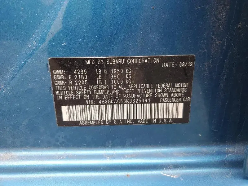 2019 SUBARU IMPREZA PREMIUM  