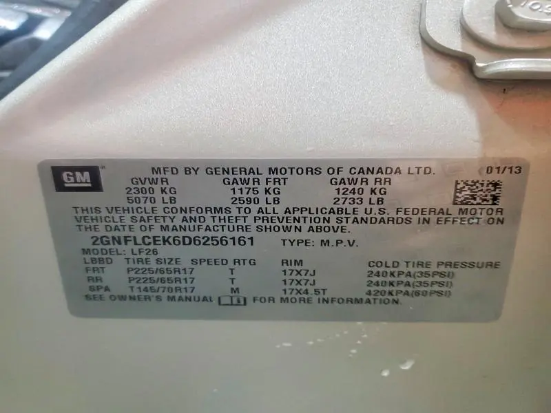 2013 CHEVROLET EQUINOX LS  