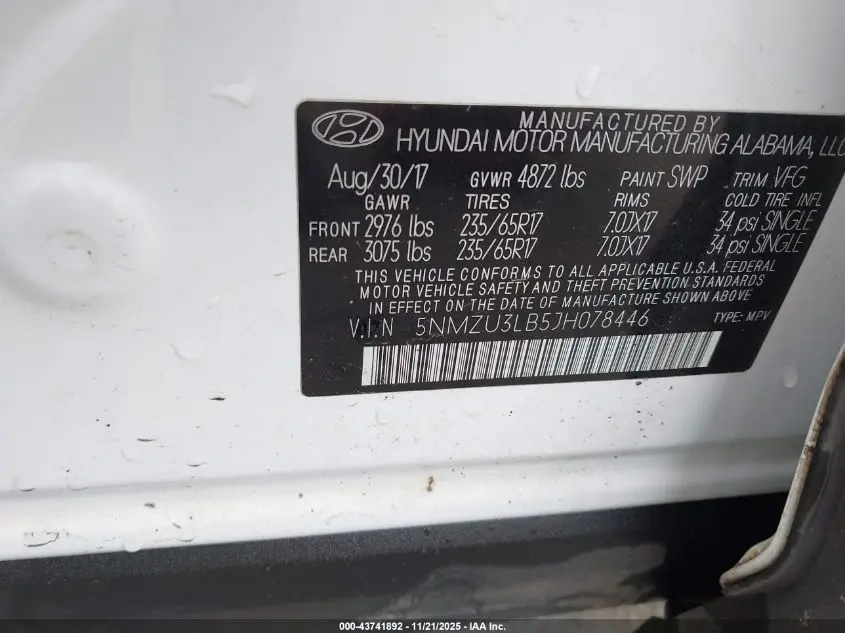 2018 HYUNDAI SANTA FE SPORT 2.4L