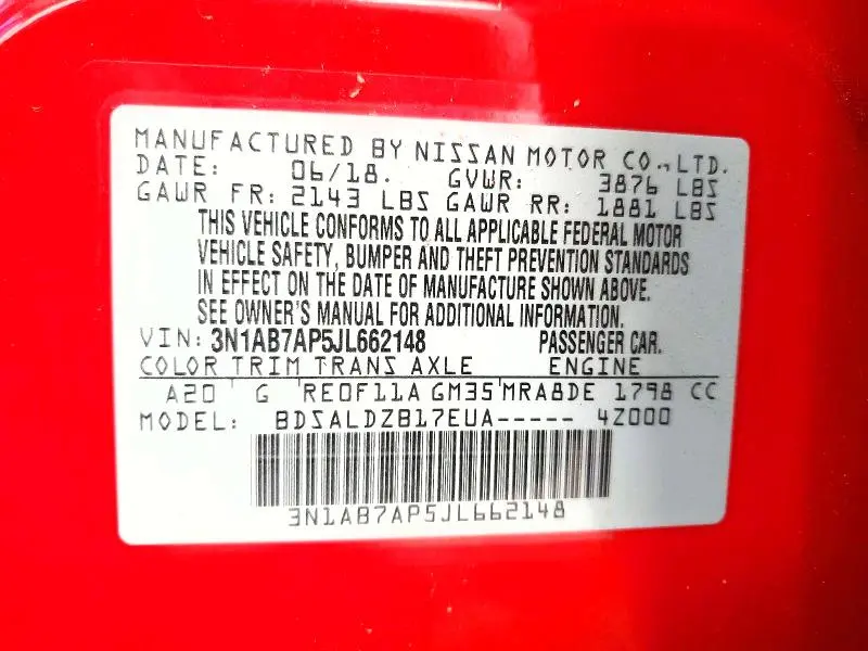 2018 NISSAN SENTRA S  