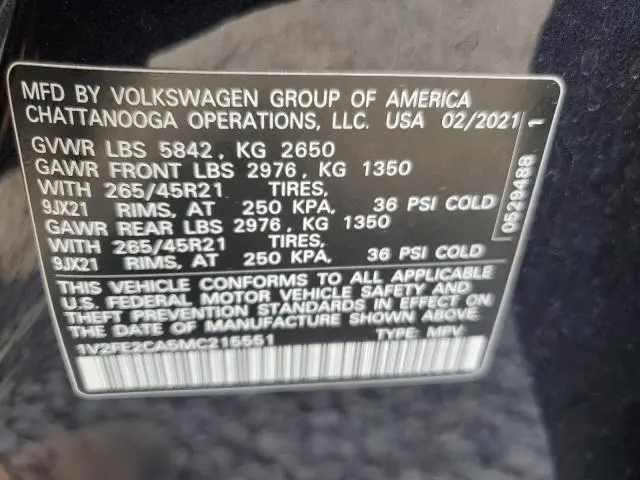 2021 VOLKSWAGEN ATLAS CROSS SPORT SEL PREMIUM R-LINE  