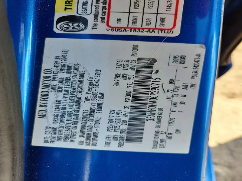 2012 FORD FUSION SE  