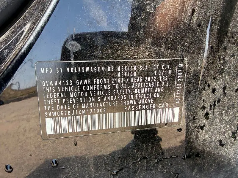 2019 VOLKSWAGEN JETTA S  