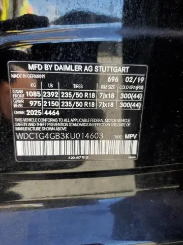 2019 MERCEDES-BENZ GLA 250 4MATIC  