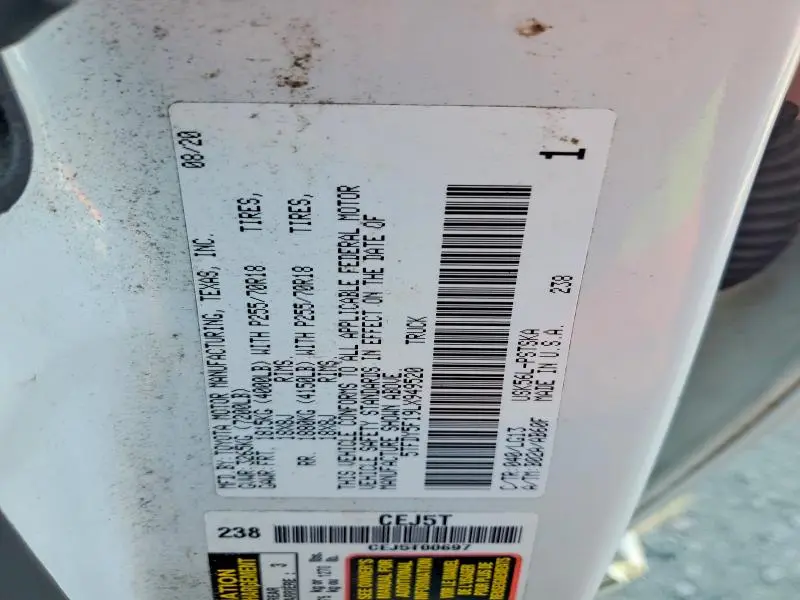 2020 TOYOTA TUNDRA CREWMAX SR5  