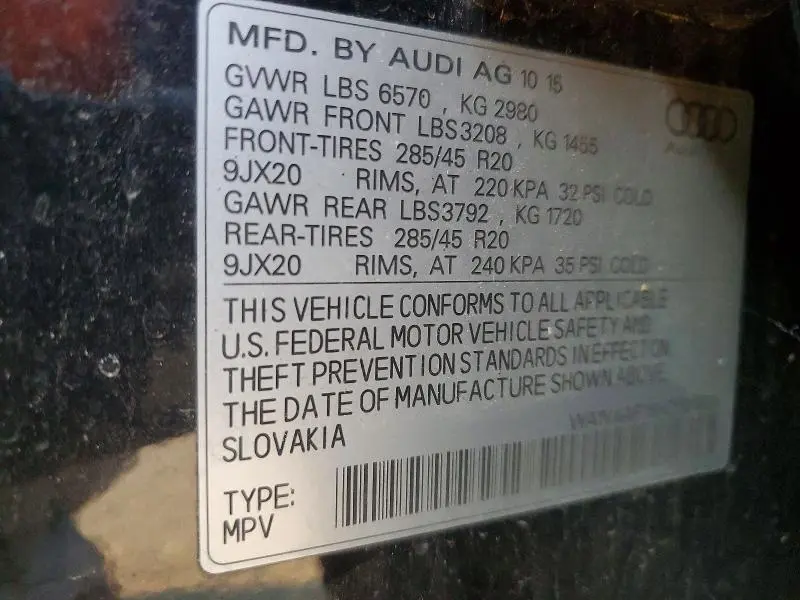 2017 AUDI Q7 PRESTIGE  