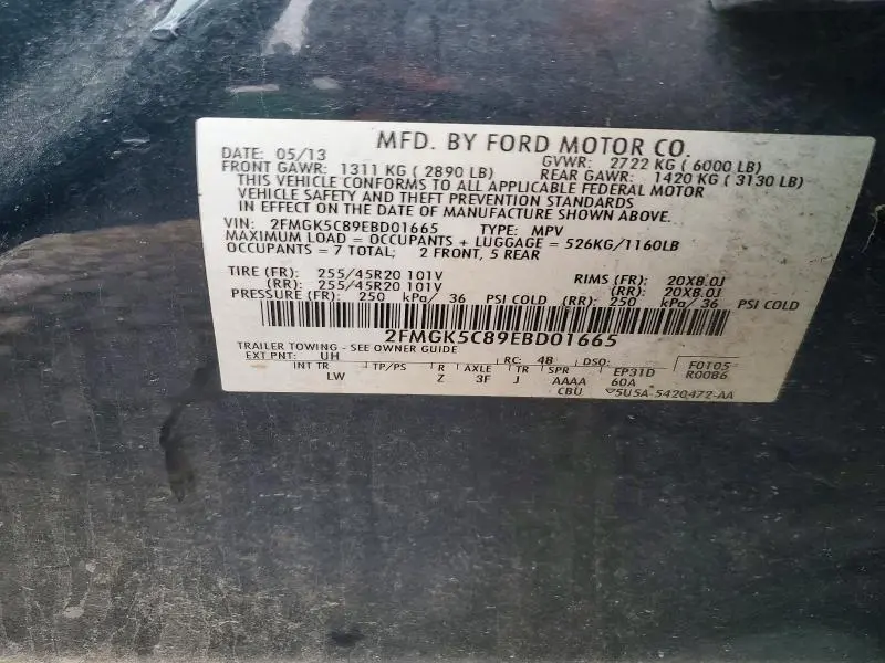 2014 FORD FLEX SEL  