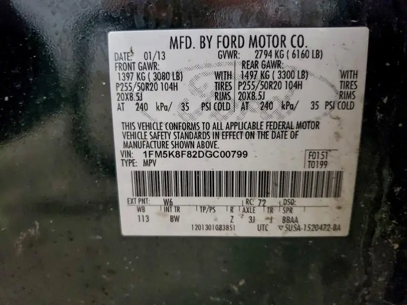 2013 FORD EXPLORER LIMITED  