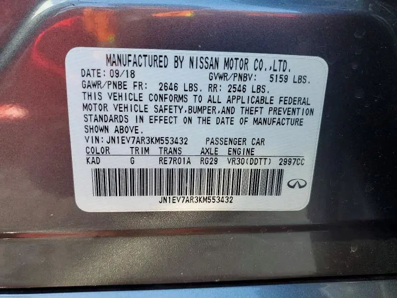 2019 INFINITI Q50 LUXE  