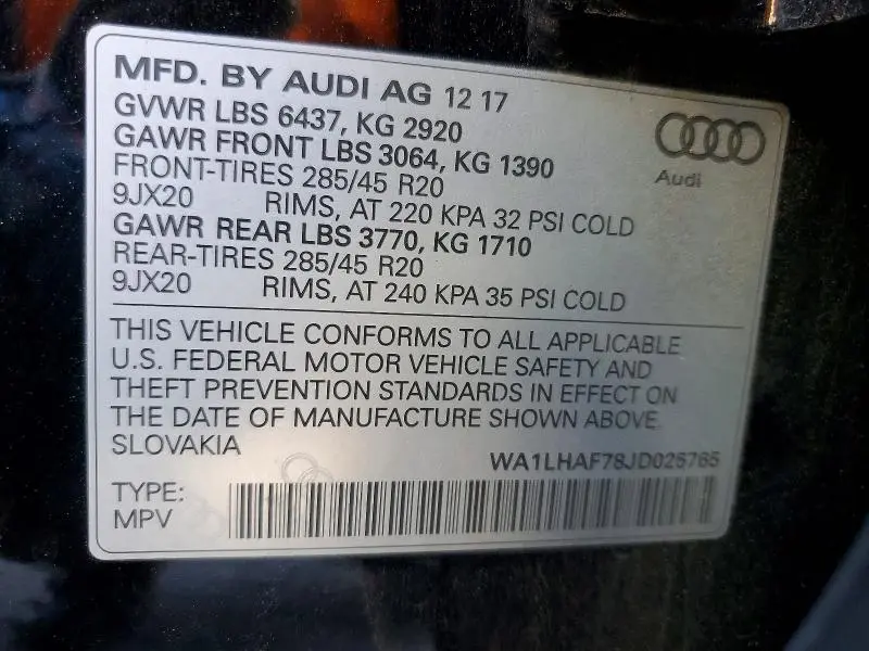 2018 AUDI Q7 PREMIUM PLUS  