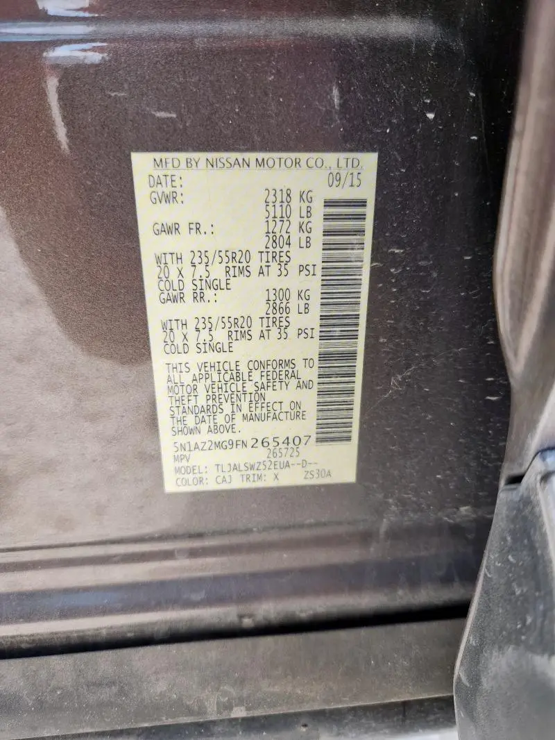 2015 NISSAN MURANO S  