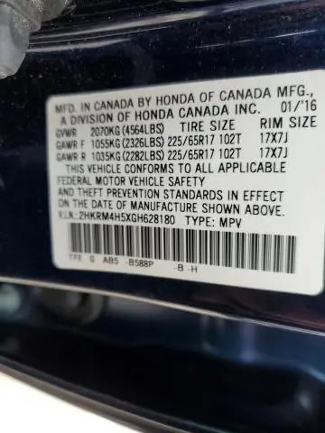 2016 HONDA CR-V EX  