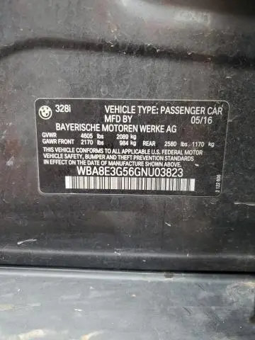 2016 BMW 328 XI SULEV  