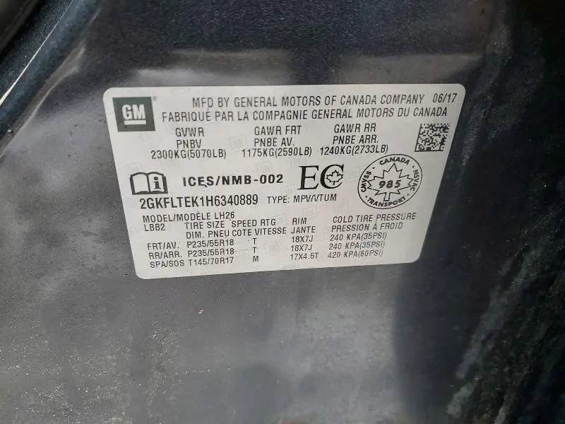 2017 GMC TERRAIN SLE  