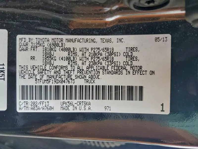 2013 TOYOTA TUNDRA DOUBLE CAB SR5  