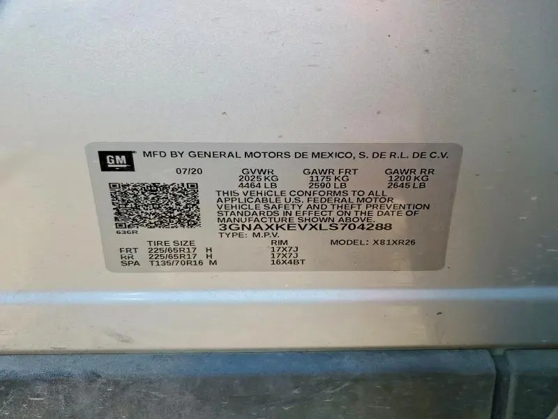 2020 CHEVROLET EQUINOX LT  