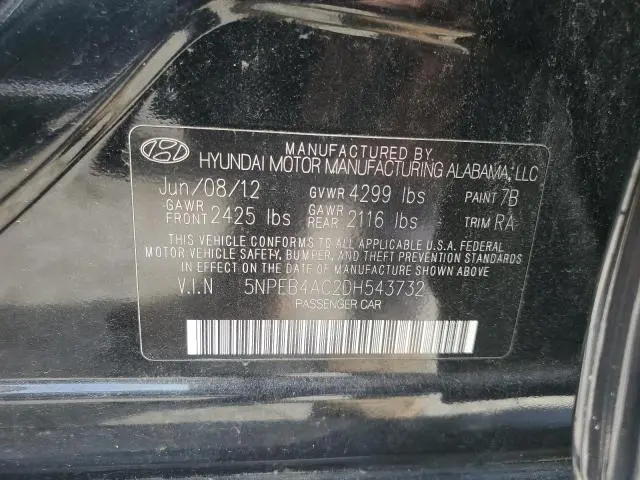 2013 HYUNDAI SONATA GLS