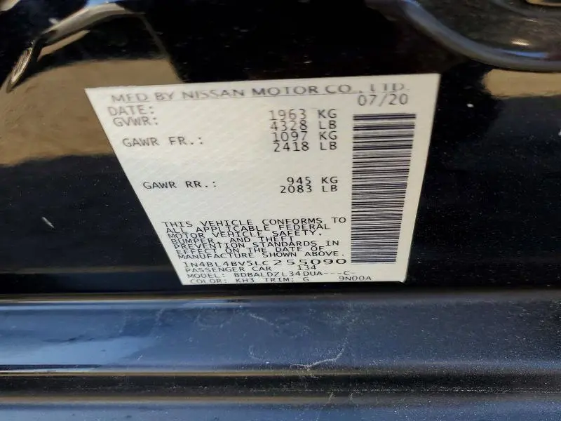 2020 NISSAN ALTIMA 2.5 S  