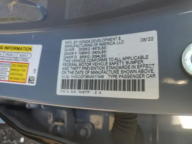 2022 HONDA ACCORD SPORT  