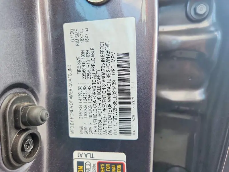 2020 HONDA CR-V EXL  