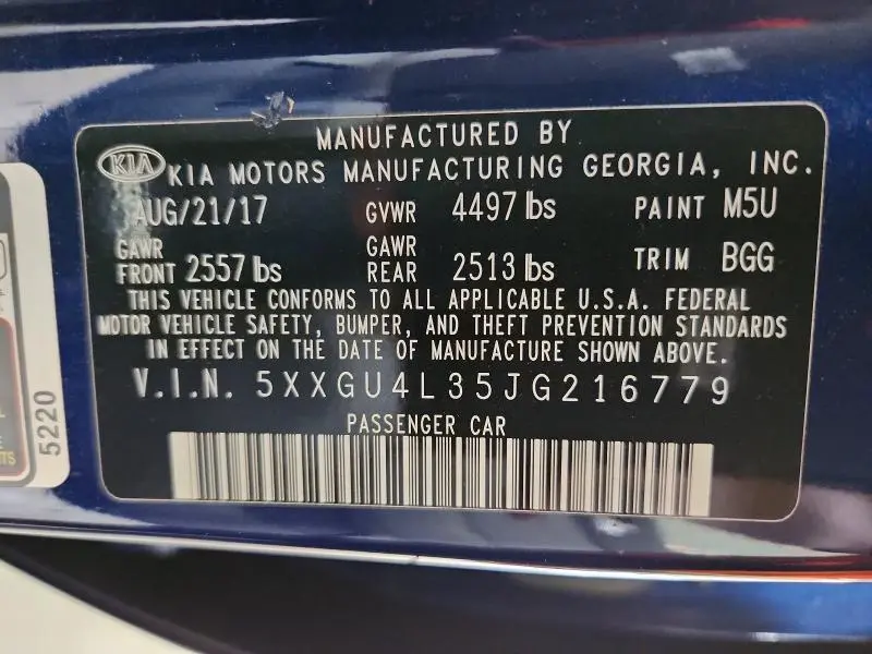 2018 KIA OPTIMA EX  