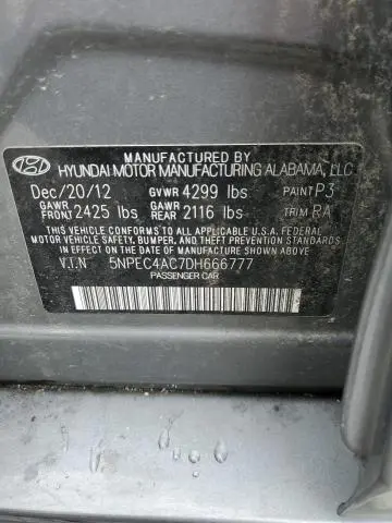 2013 HYUNDAI SONATA SE  