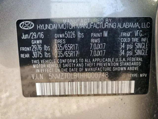 2017 HYUNDAI SANTA FE SPORT   