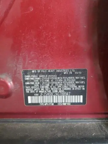 2010 SUBARU FORESTER XS  