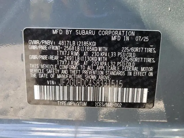 2025 SUBARU CROSSTREK PREMIUM  