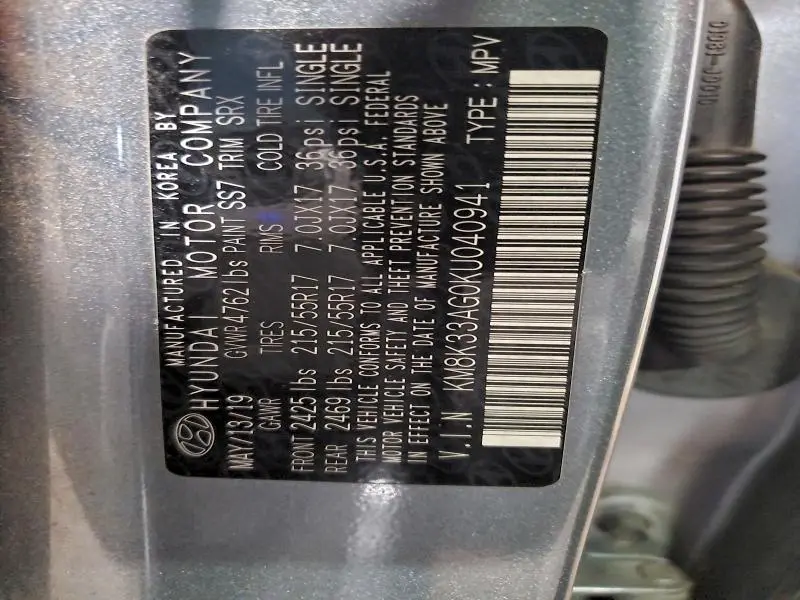 2019 HYUNDAI KONA LIMITED  