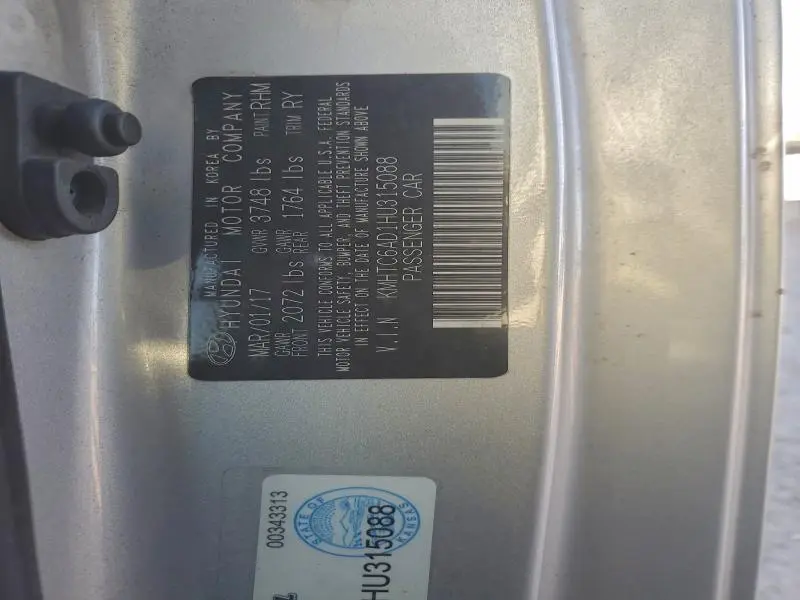 2017 HYUNDAI VELOSTER   