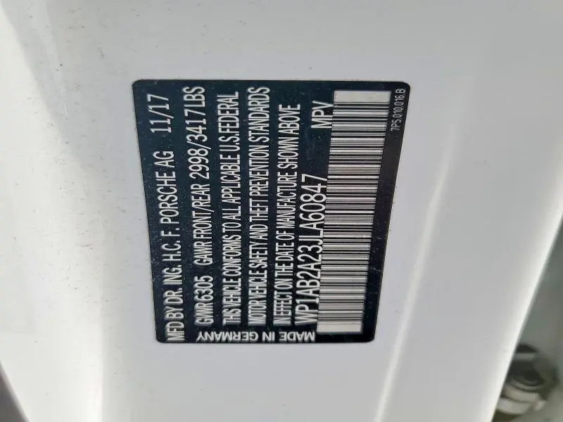 2018 PORSCHE CAYENNE S  