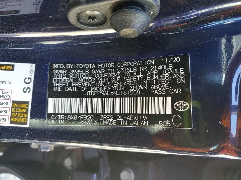 2021 TOYOTA COROLLA LE  