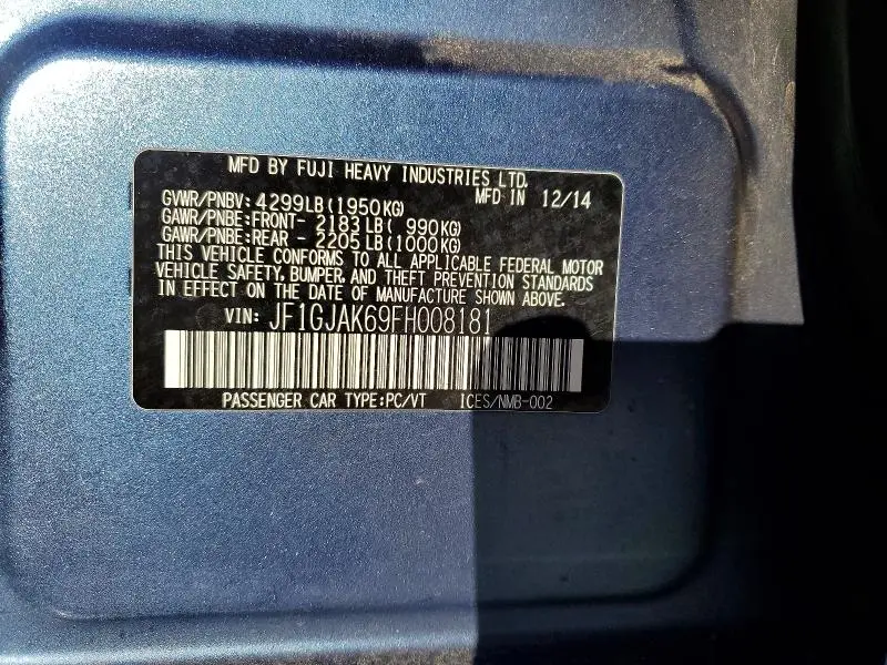 2015 SUBARU IMPREZA PREMIUM PLUS  