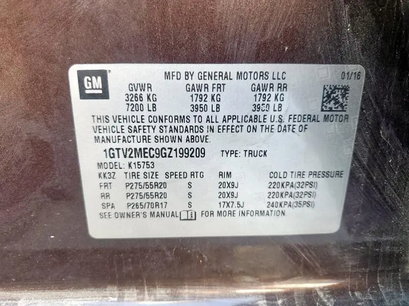 2016 GMC SIERRA K1500 SLE  