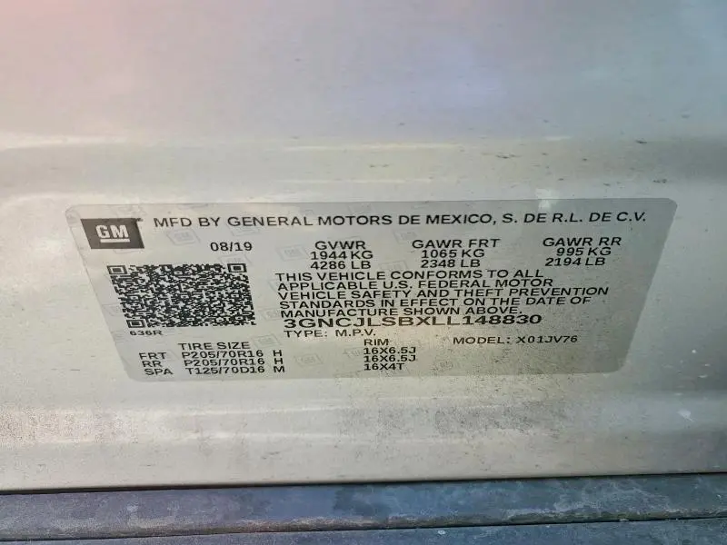 2020 CHEVROLET TRAX 1LT  