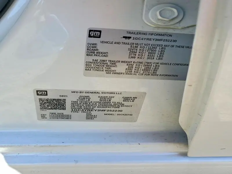 2021 CHEVROLET SILVERADO K2500 HIGH COUNTRY  