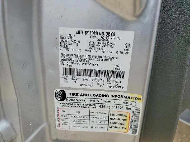 2013 FORD F150 SUPERCREW  