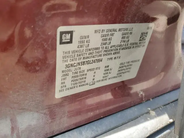 2016 CHEVROLET TRAX LS  