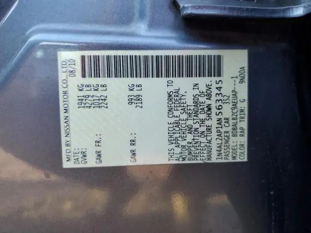 2010 NISSAN ALTIMA BASE  