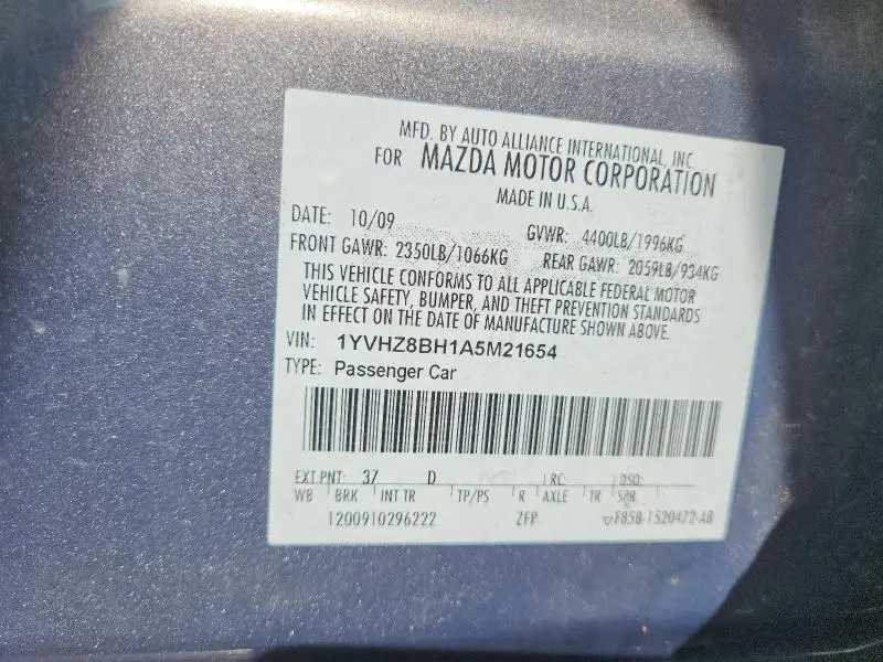 2010 MAZDA 6 I  
