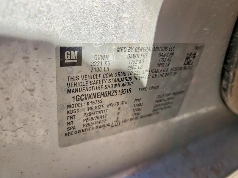 2017 CHEVROLET SILVERADO K1500  