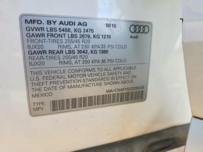 2018 AUDI Q5 PRESTIGE  