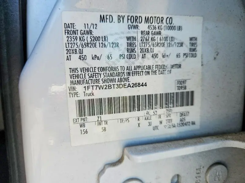 2013 FORD F250 SUPER DUTY  