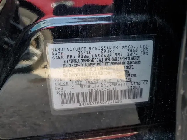 2016 NISSAN SENTRA S  