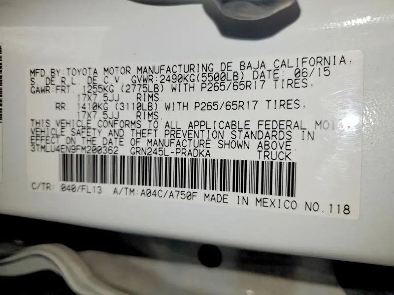 2015 TOYOTA TACOMA V6  