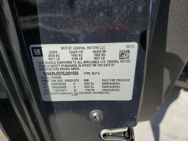 2012 CHEVROLET TRAVERSE LTZ